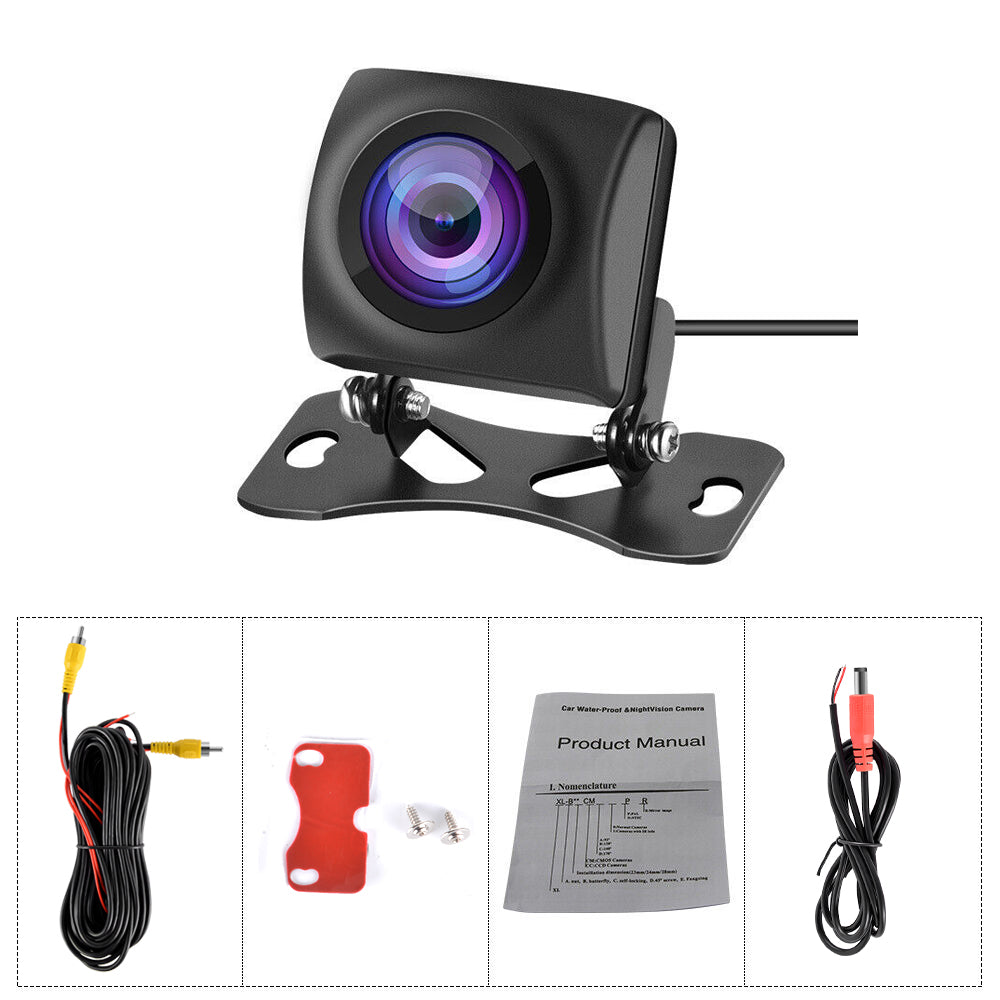 ESSGOO Universal AHD Car Backup Parking Reverse Camera Night Vision Car Rear View Reverse Camera IP68 Waterproof 120° Wide View