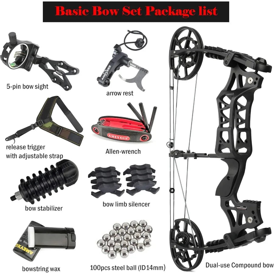 Compound Bow Dual-use for Arrows and Steel Ball Hunting