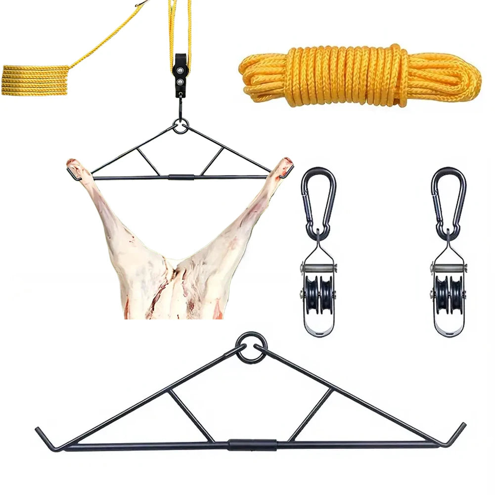 700LB Capacity Elk Hoist Pulley Lift System Deer Hunting Accessories Gift Set