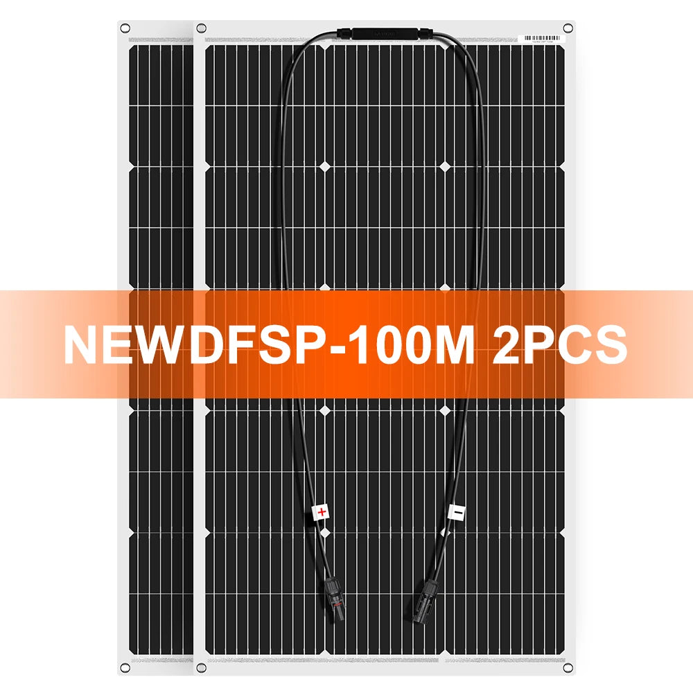 18V 100W/200W/400W Flexible Solar Panels Waterproof Monocrystalline Solar Panel Camping RV Home Charge 12V