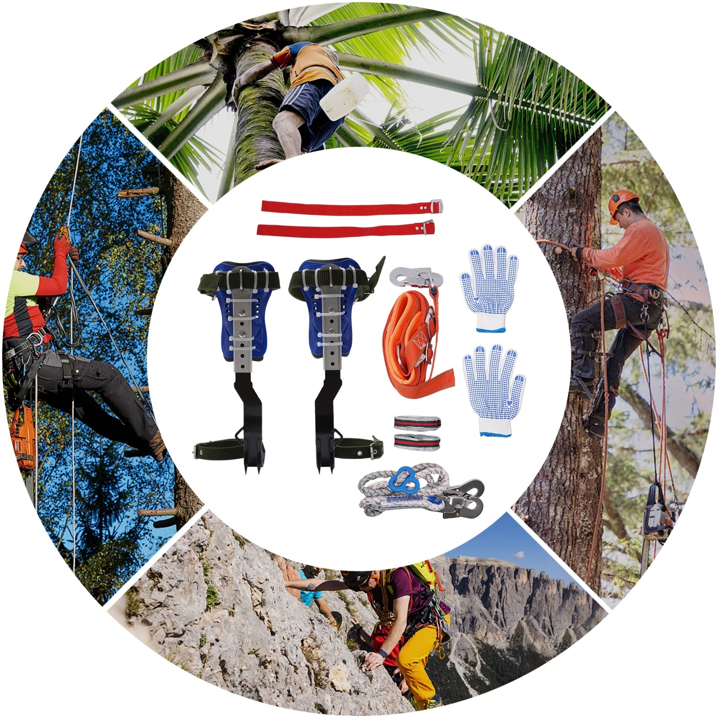 150kg Capacity Adjustable Tree Climbing Spikes Outdoor Climbing