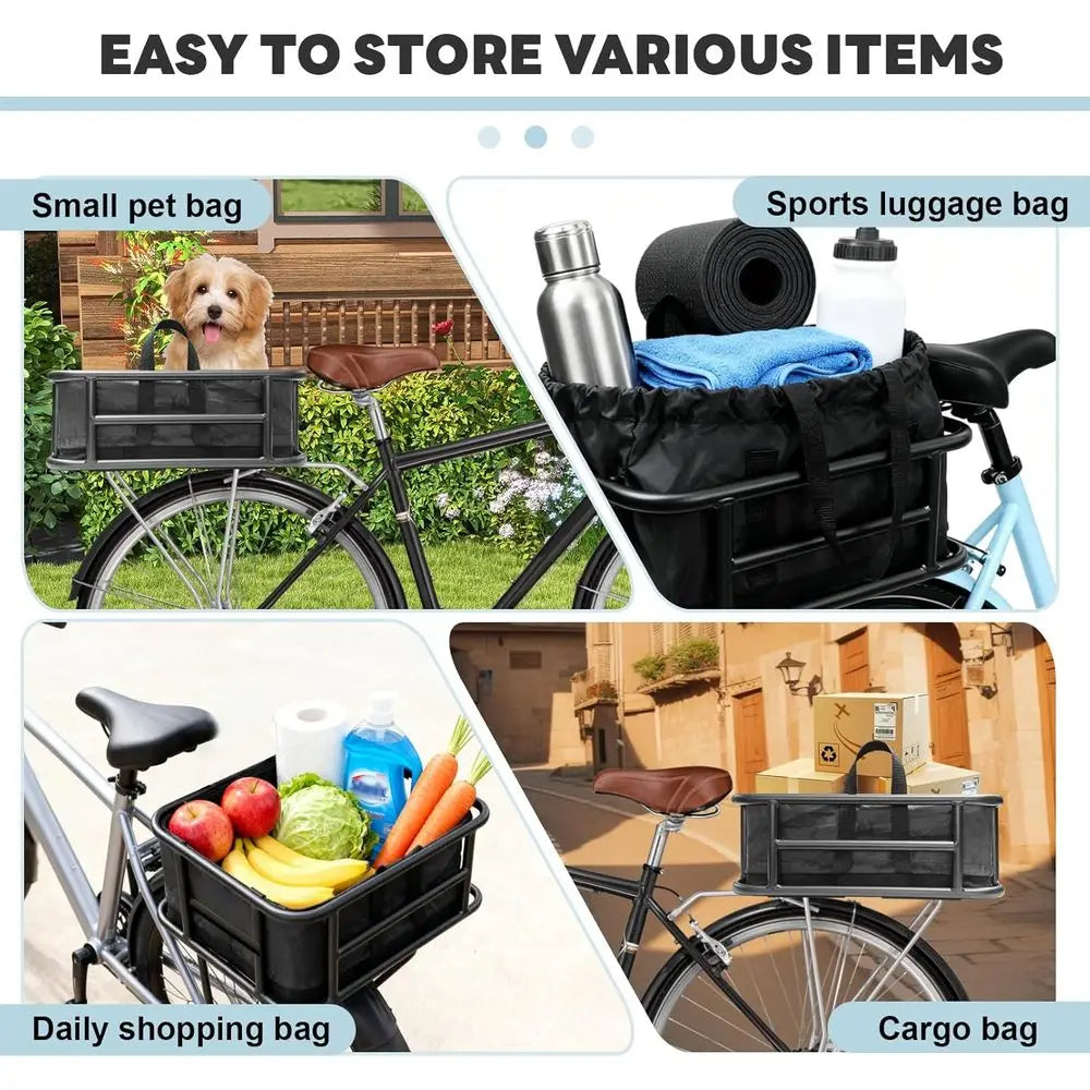 Thickened Rear Bike Duty Large E-bike Back Basket