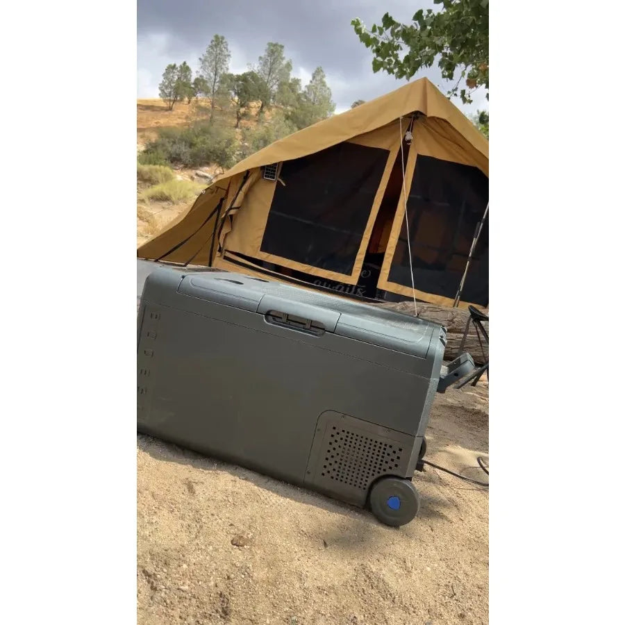 12 Volt Car Refrigerator 61Quart 58L Portable Freezer with WIFI APP Control -4-68 12/24V DC 100-240V AC for Outdoor Camping RV
