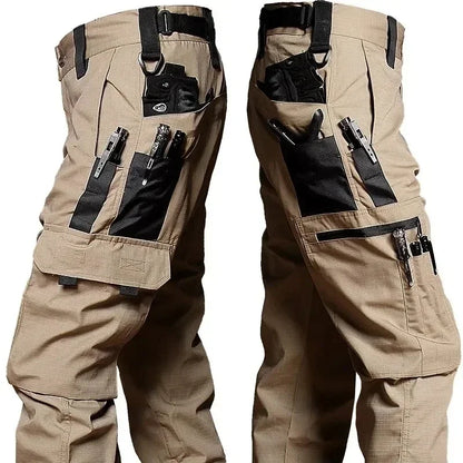 2PCS Tactical Work Pants Men Outdoor Cargo Trousers Multi-Pocket