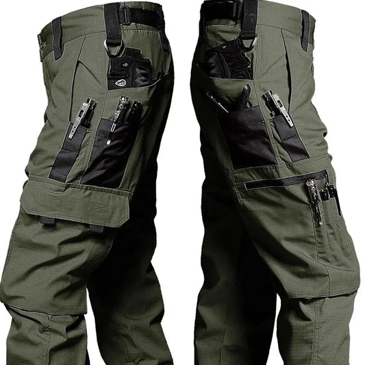 2PCS Tactical Work Pants Men Outdoor Cargo Trousers Multi-Pocket