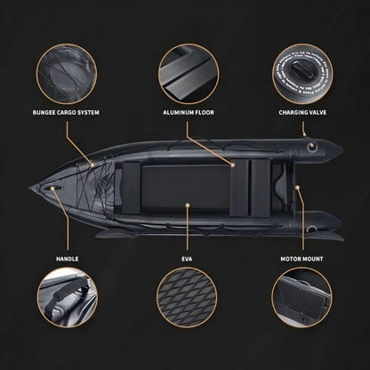 2 Person Inflatable Fishing Kayak Boat