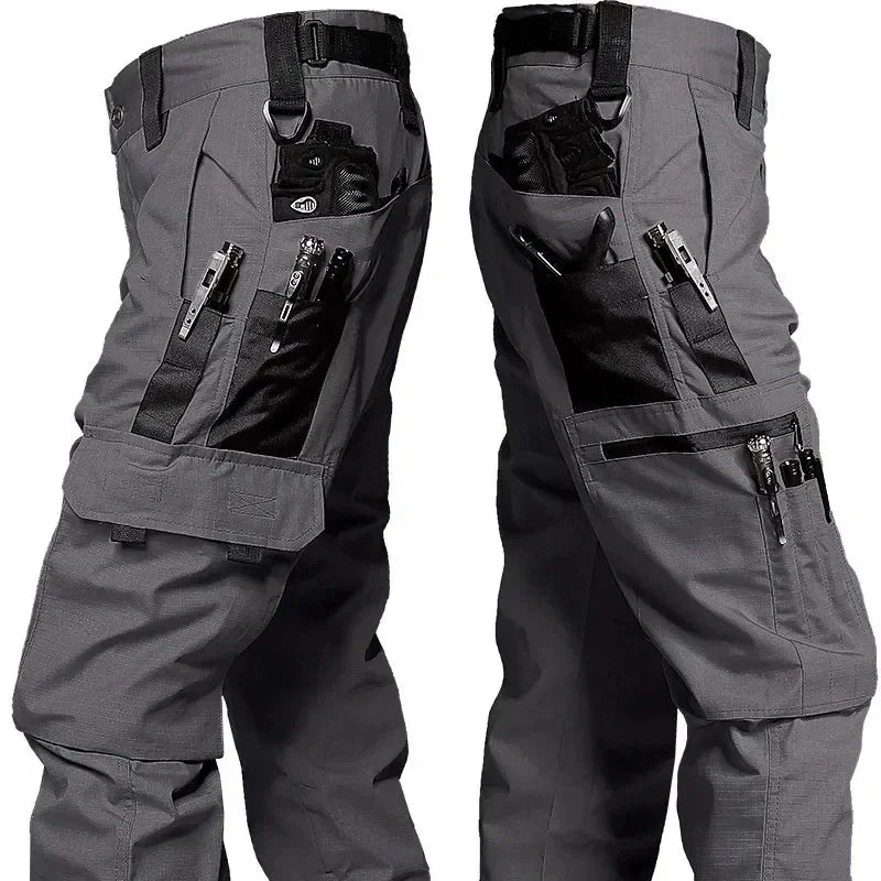 2PCS Tactical Work Pants Men Outdoor Cargo Trousers Multi-Pocket