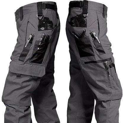 2PCS Tactical Work Pants Men Outdoor Cargo Trousers Multi-Pocket