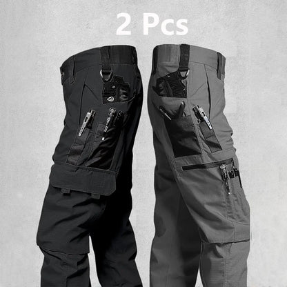 2PCS Tactical Work Pants Men Outdoor Cargo Trousers Multi-Pocket