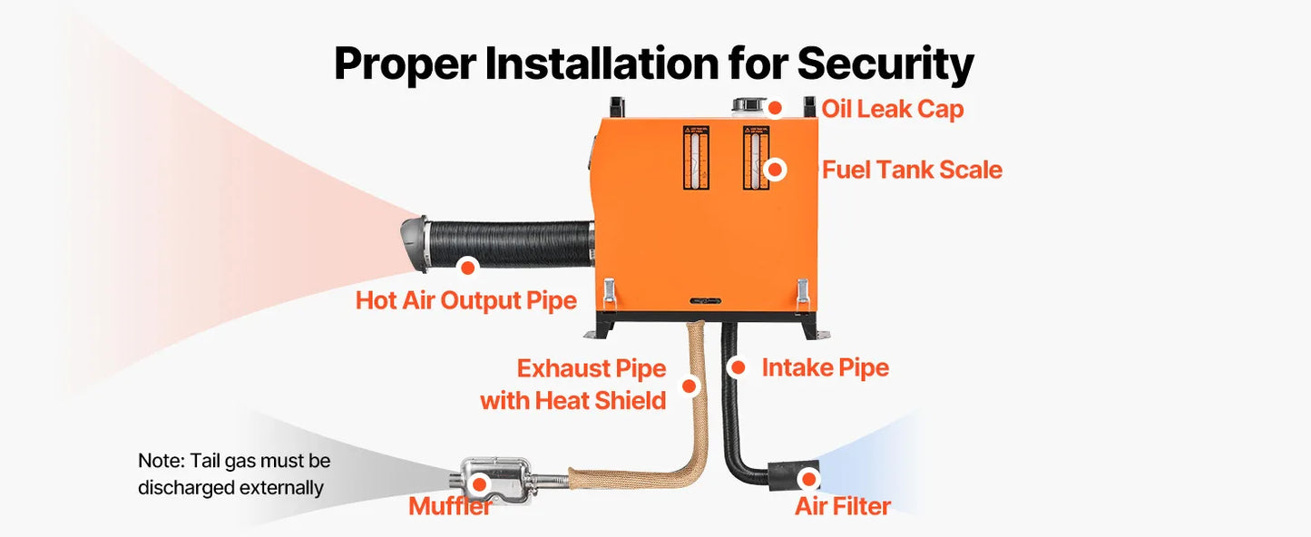 Diesel Heater 8KW Diesel Air Heater with LCD Panel and Remote Control Parking Heater Low Noise for Truck Trailer Boat