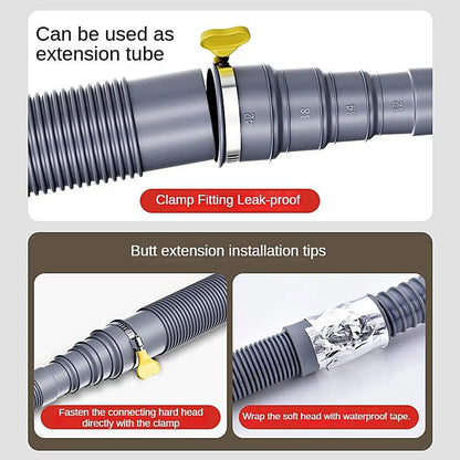 3/4/ 5m Caravan Sewer Pipe Kit Foldable RV Trailer Sewer Hose With Adjustable Adapter And Clamp Leakproof RV Hose Rv Accessories