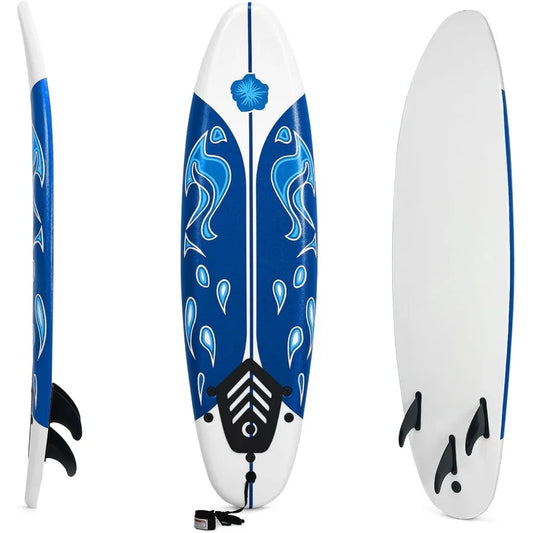 6' Surfboard Surfing Board with 3 Removable Fins