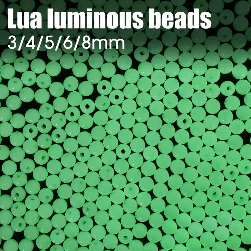 Luminous Beads Fishing Space Beans 4mm 5mm 6mm 8mm Soft Rubber Lure