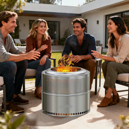 Wood Burning  Stainless Steel Smokeless Fire Pit