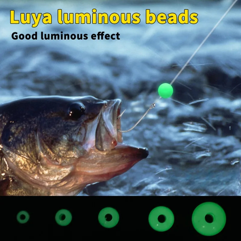 Luminous Beads Fishing Space Beans 4mm 5mm 6mm 8mm Soft Rubber Lure