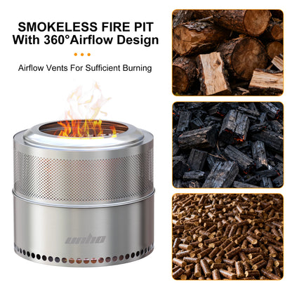 Wood Burning  Stainless Steel Smokeless Fire Pit