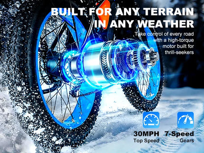 1500W Peak Electric Mountain Bike for Adults,