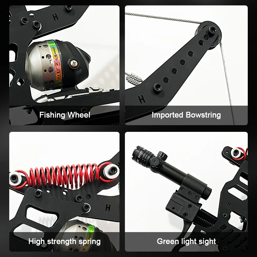 Fire Dragon Dual-Use Compound Bow with Fishing Reel and Sight-Fast Shooting Speed,