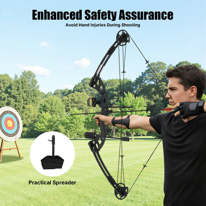 Compound Bow Adults, Right Hand, Hunting Kit: 3 Pin Lighted Sight for Hunting,