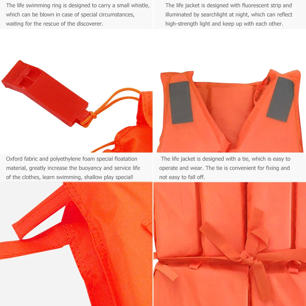 Life Jacket Survival Suit Fishing Life Jacket for Adult with Whistle Water Sports Survival for Kayaking Boating