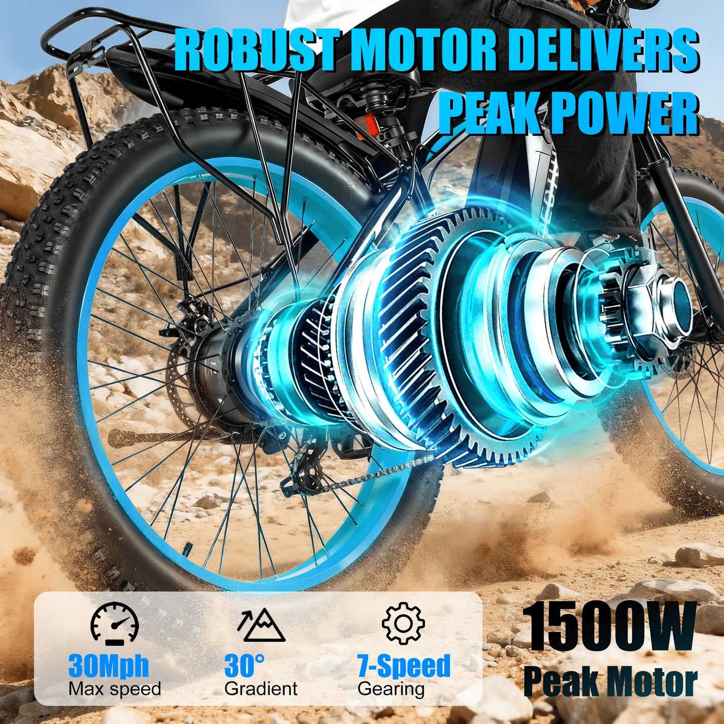 1500W Peak Electric Mountain Bike for Adults,