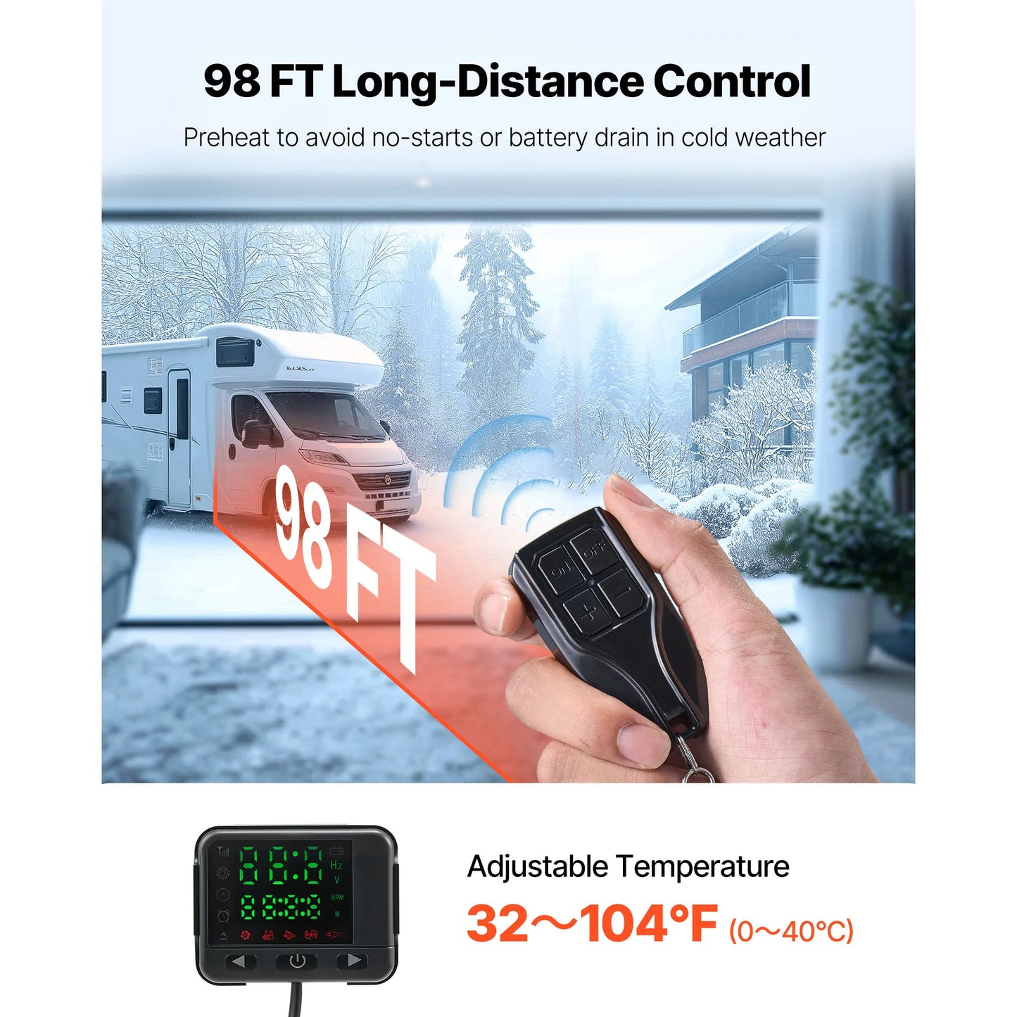 Diesel Heater 8KW Diesel Air Heater with LCD Panel and Remote Control Parking Heater Low Noise for Truck Trailer Boat