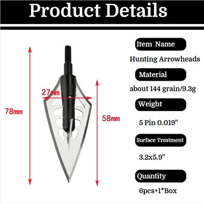 Hunting Arrowheads Blade Broadheads with Box
