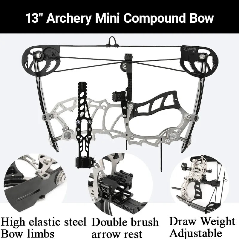 15-32lbs Adjustable Archery Compound Bow Carbon Fiber Grip Right Hand Beginners Teen Youth Target Practice Shooting Pulley Bow
