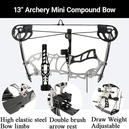 15-32lbs Adjustable Archery Compound Bow Carbon Fiber Grip Right Hand Beginners Teen Youth Target Practice Shooting Pulley Bow