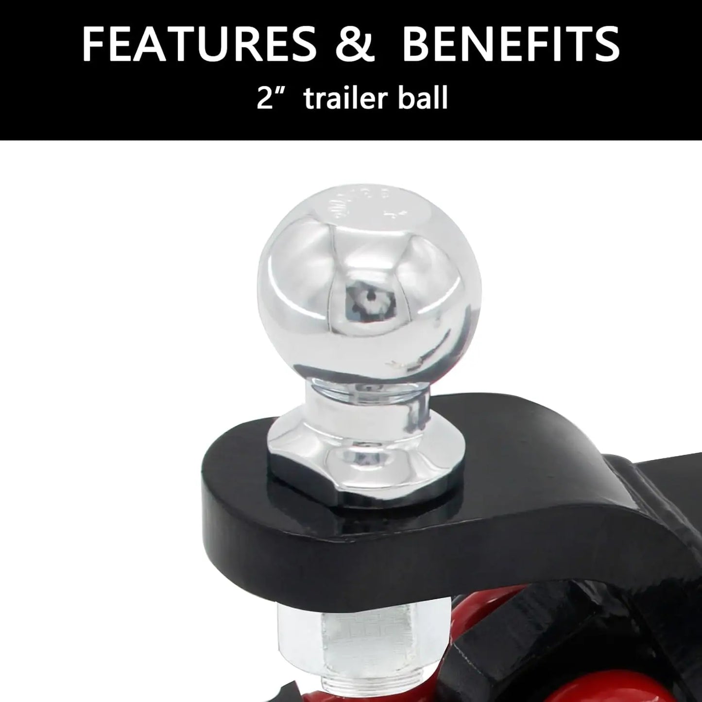 Heavy Duty 2-in-1 Trailer Hitch Ball Mount with Tow Shackle