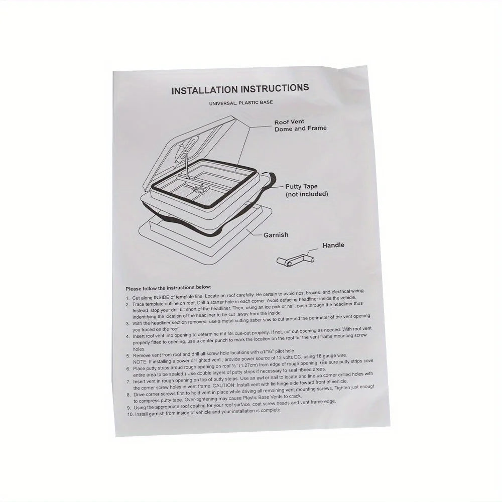 14" RV Roof Vent Fan Kit for Camper Trailer