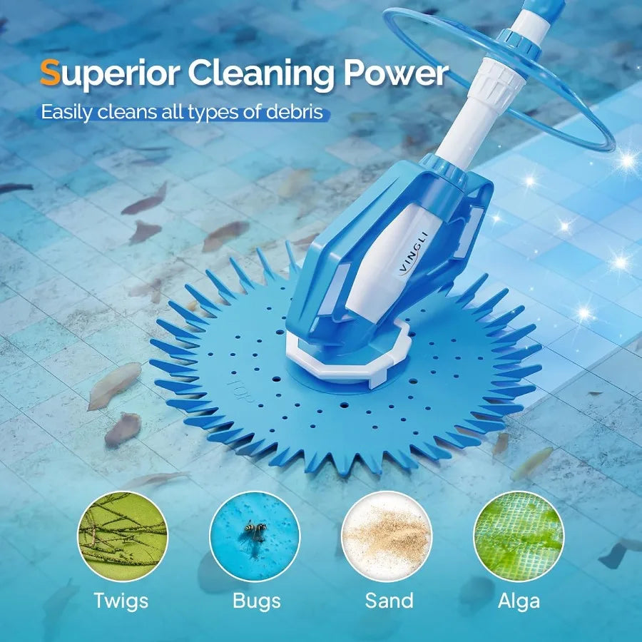 Automatic Pool Vacuum Cleaner with 33FT Hoses