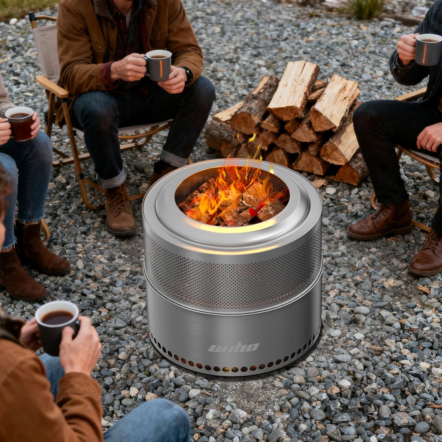 Wood Burning  Stainless Steel Smokeless Fire Pit