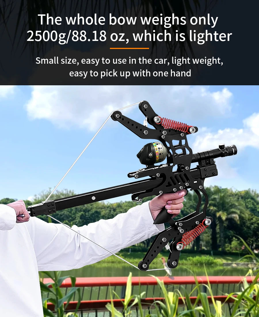 Fire Dragon Dual-Use Compound Bow with Fishing Reel and Sight-Fast Shooting Speed,