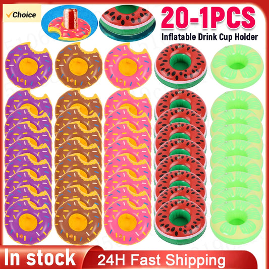 10-1PCS Inflatable Float Cup Drink Holder Float Coasters Swimming Pool Beach Party Decoration Swimming Pool Cup Stand Holder