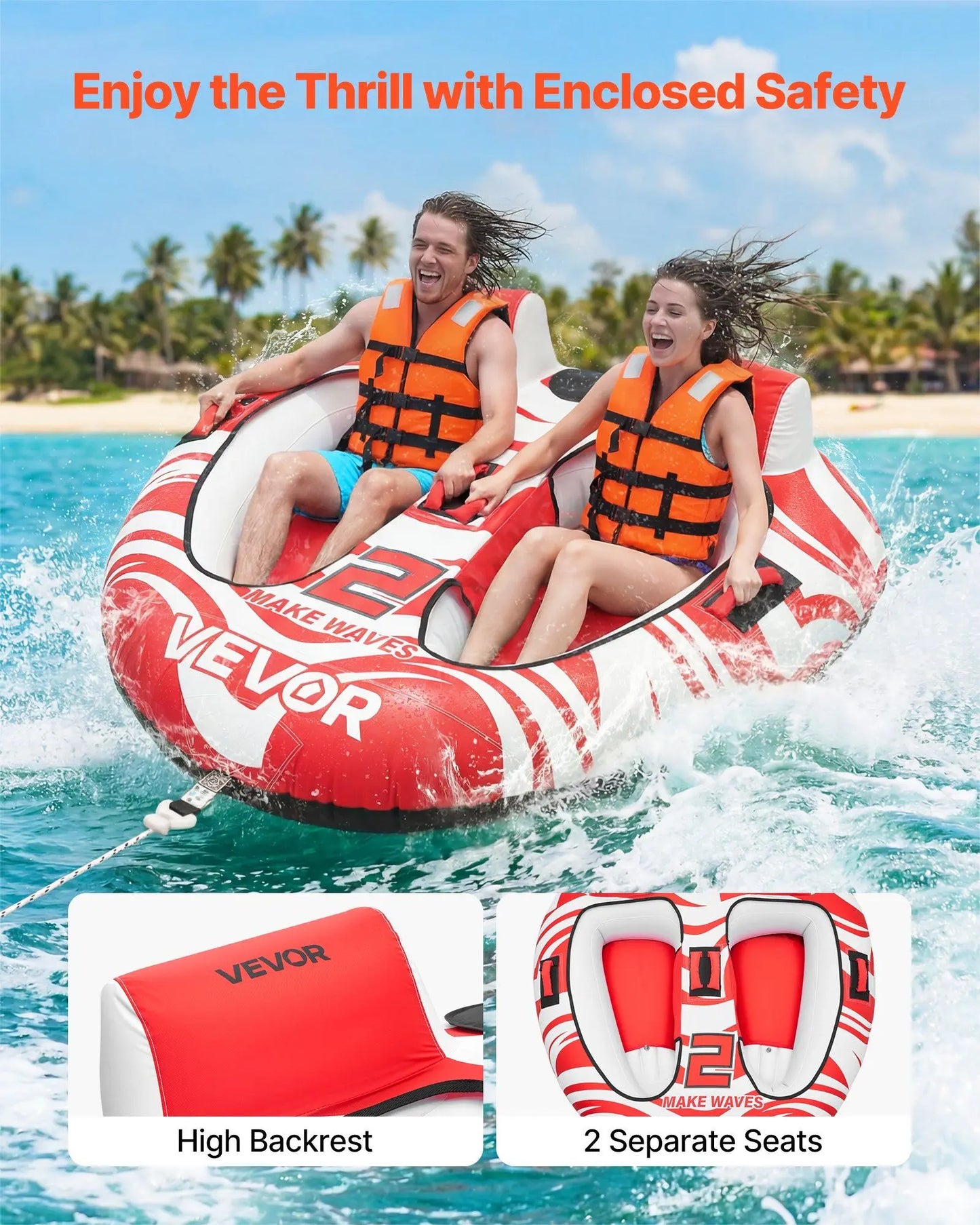 Towable Tubes for Boating, 2-Rider