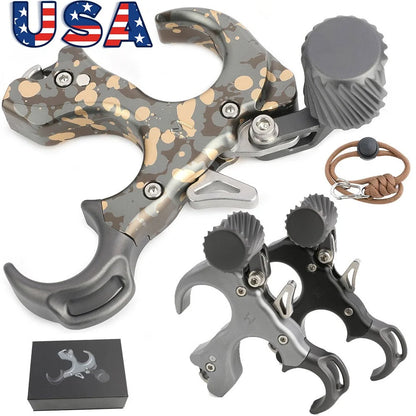 Compound Bow Release, 3/4 Finger Durable Aluminum Alloy Grip, Thumb Trigger for Hunting, Shooting & Daily Practice Accessories