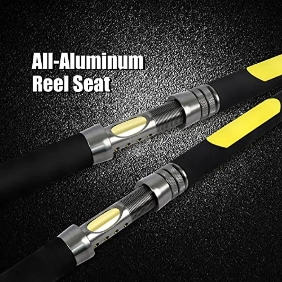 Catfish Fishing Rod 1 Piece 2 Piece Portable Outdoor Angling 6'6 7'6 8' 10'