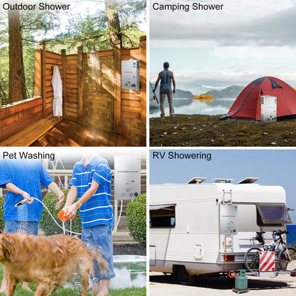 VEVOR 6L-18L Propane Gas Tankless Water Heater, Bathroom heating instant,Outdoors Water Heater Boiler Car Camping