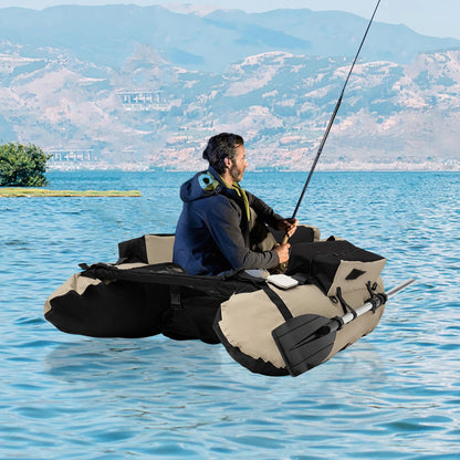 Inflatable Fishing Boat,Portable Oxford Cloth Fishing Boat,136*105*54cm Outdoor Fishing Boat,130kg Weight Capacity,for Fishing