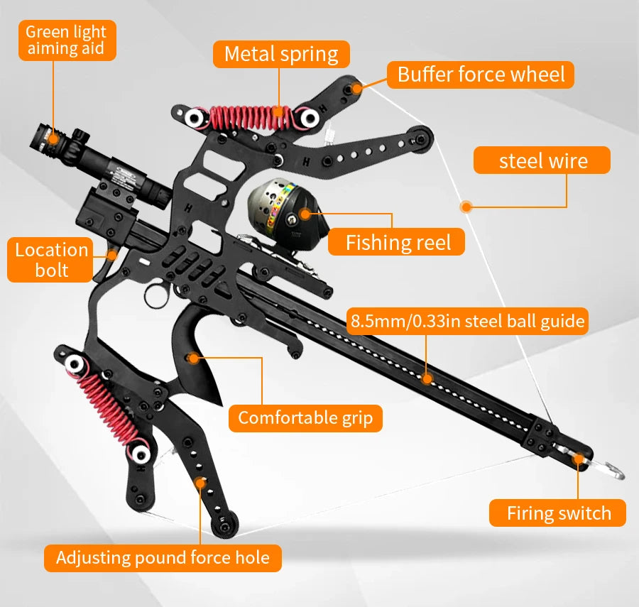 Fire Dragon Dual-Use Compound Bow with Fishing Reel and Sight-Fast Shooting Speed,