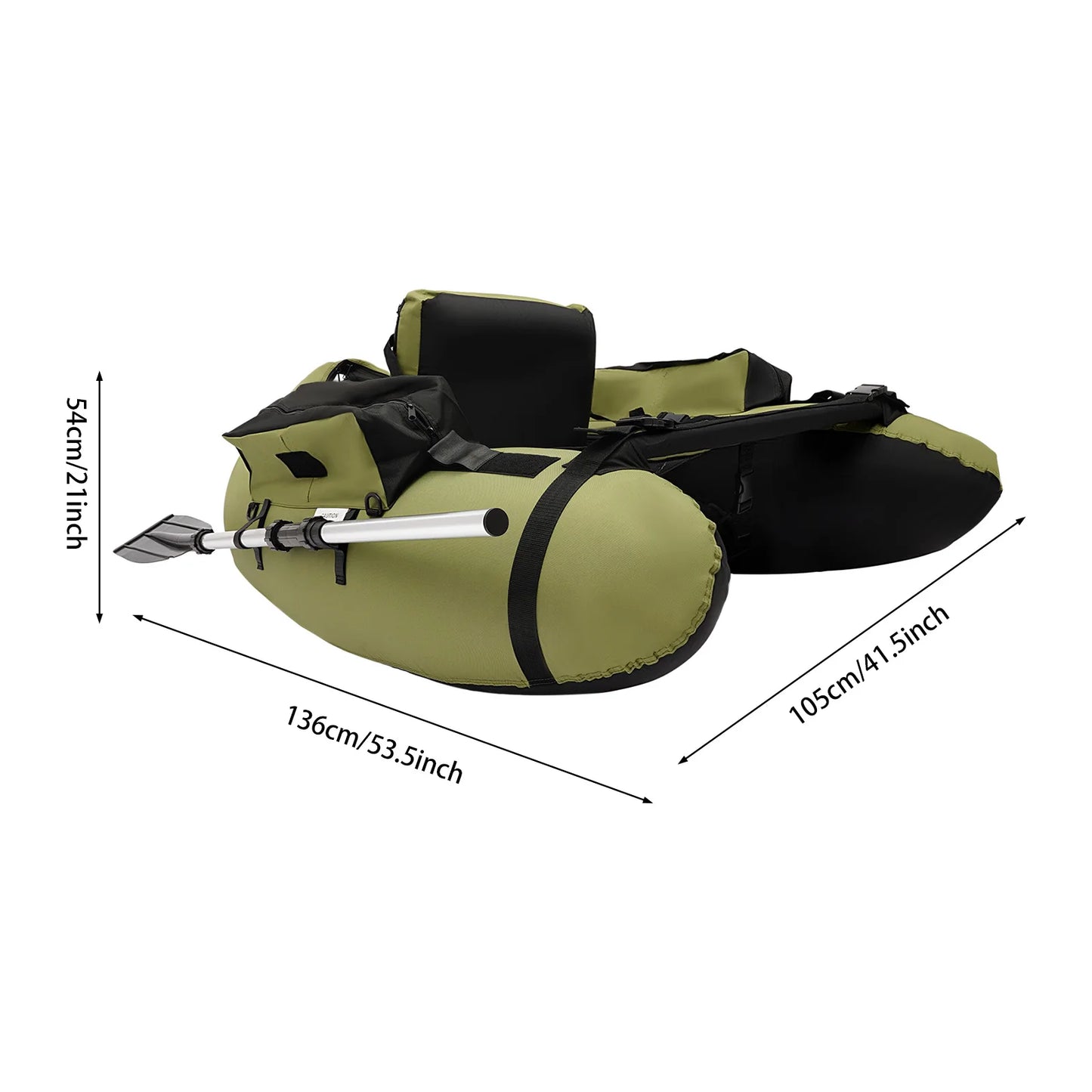 Inflatable Fishing Boat Waterproof Green