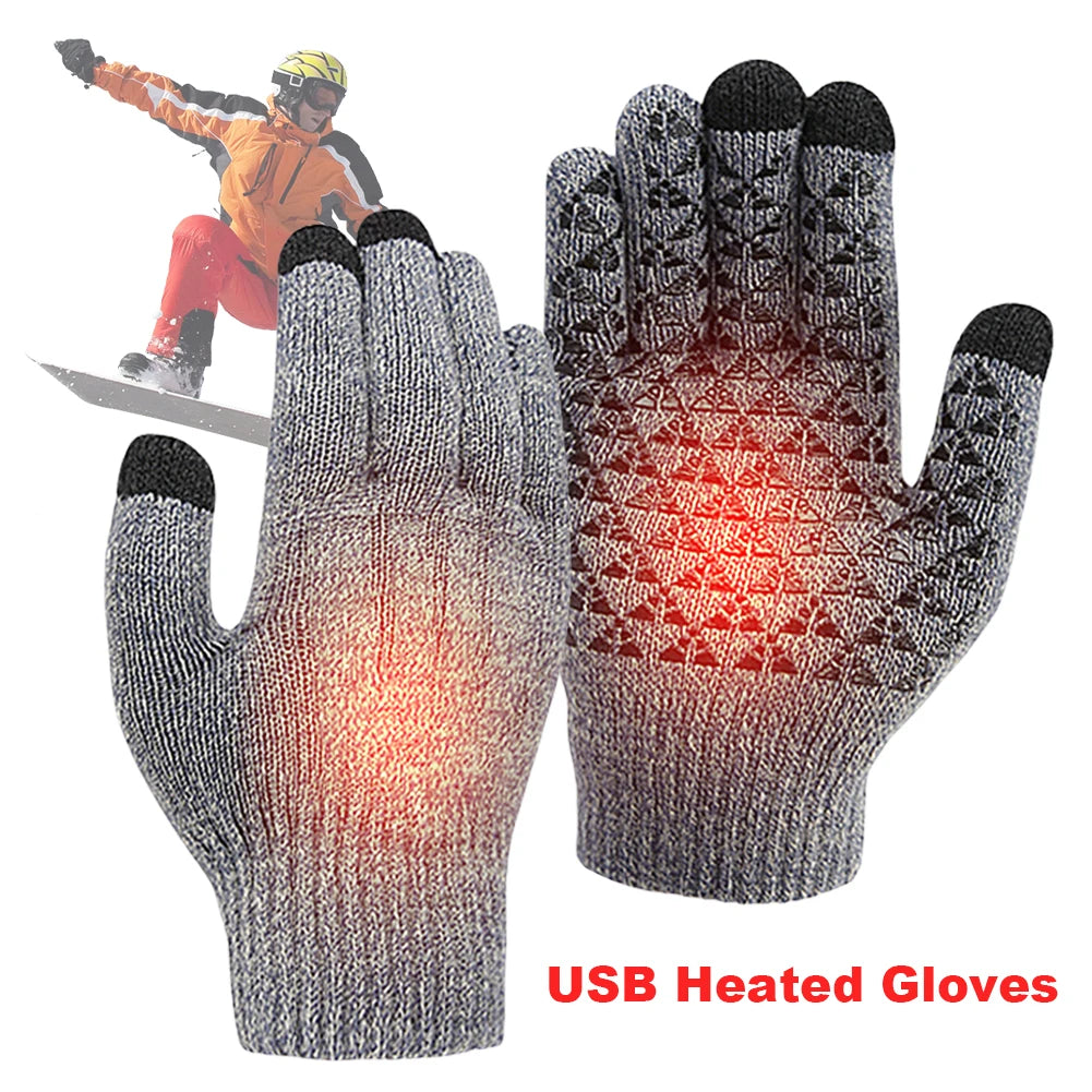 5V Heated Gloves Touch Screen Winter Moto Heated Gloves