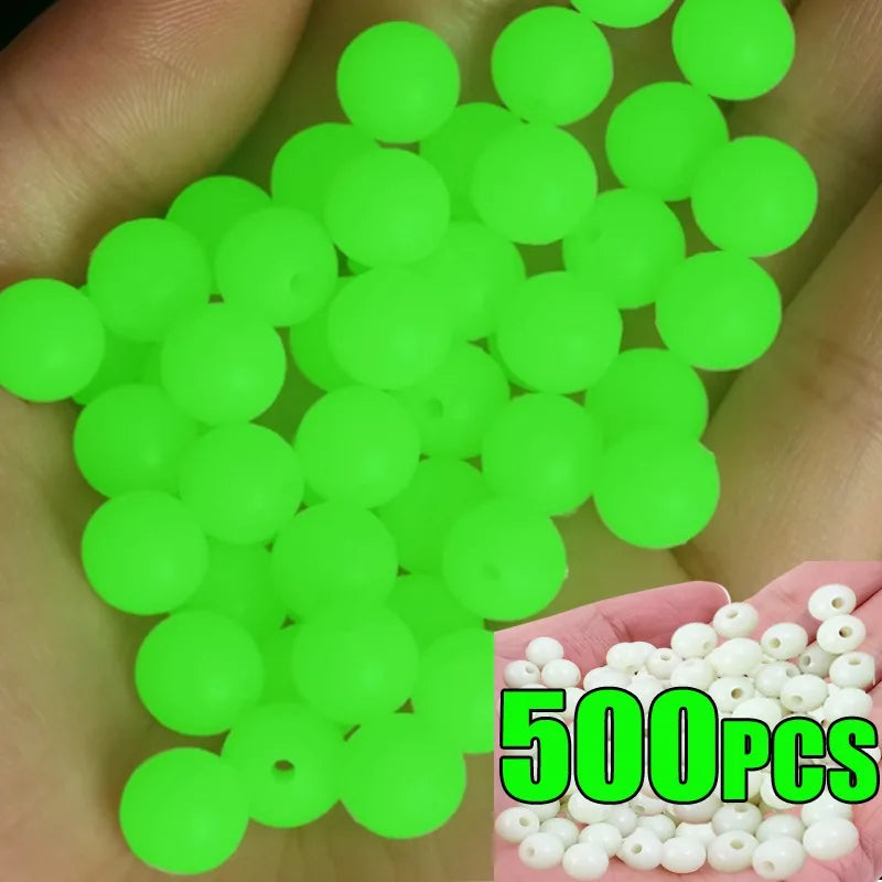 Luminous Beads Fishing Space Beans 4mm 5mm 6mm 8mm Soft Rubber Lure