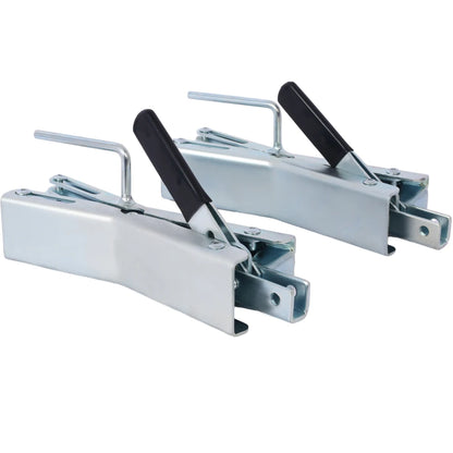 Locking Chock,Axel-Chock Wheel-Stabilizer for RV, Trailer, Camper Quick-Lock Tire-Stop Fits up to 6 Inches -Pair