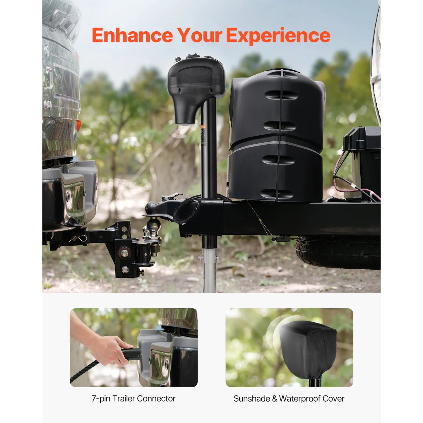 SucceBuy 3500/5000Lbs Electric Trailer Jack RV 12V Tongue Jack with 7-pin Connector & Crank Handle 10"-28.3" Lift for Campers