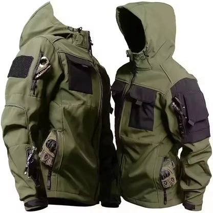 Autumn Winter Tactical Jackets Men Windproof Hooded Outdoor Functional Multi-pockets