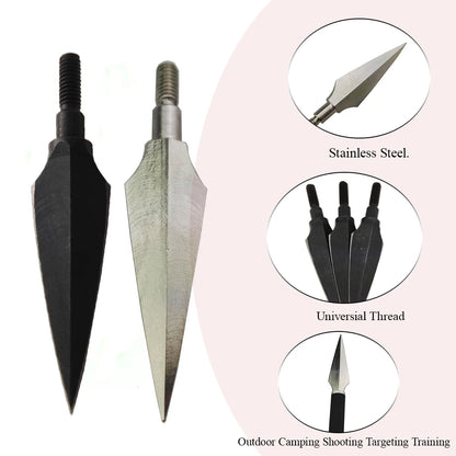 Arrowheads 12/24pcs 150 Grain High Carbon Steel Screw-in Tips for Compound Recurve Bow Hunting Shooting Accessories