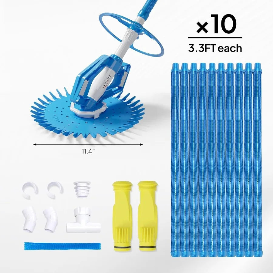 Automatic Pool Vacuum Cleaner with 33FT Hoses