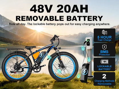 1500W Peak Electric Mountain Bike for Adults,